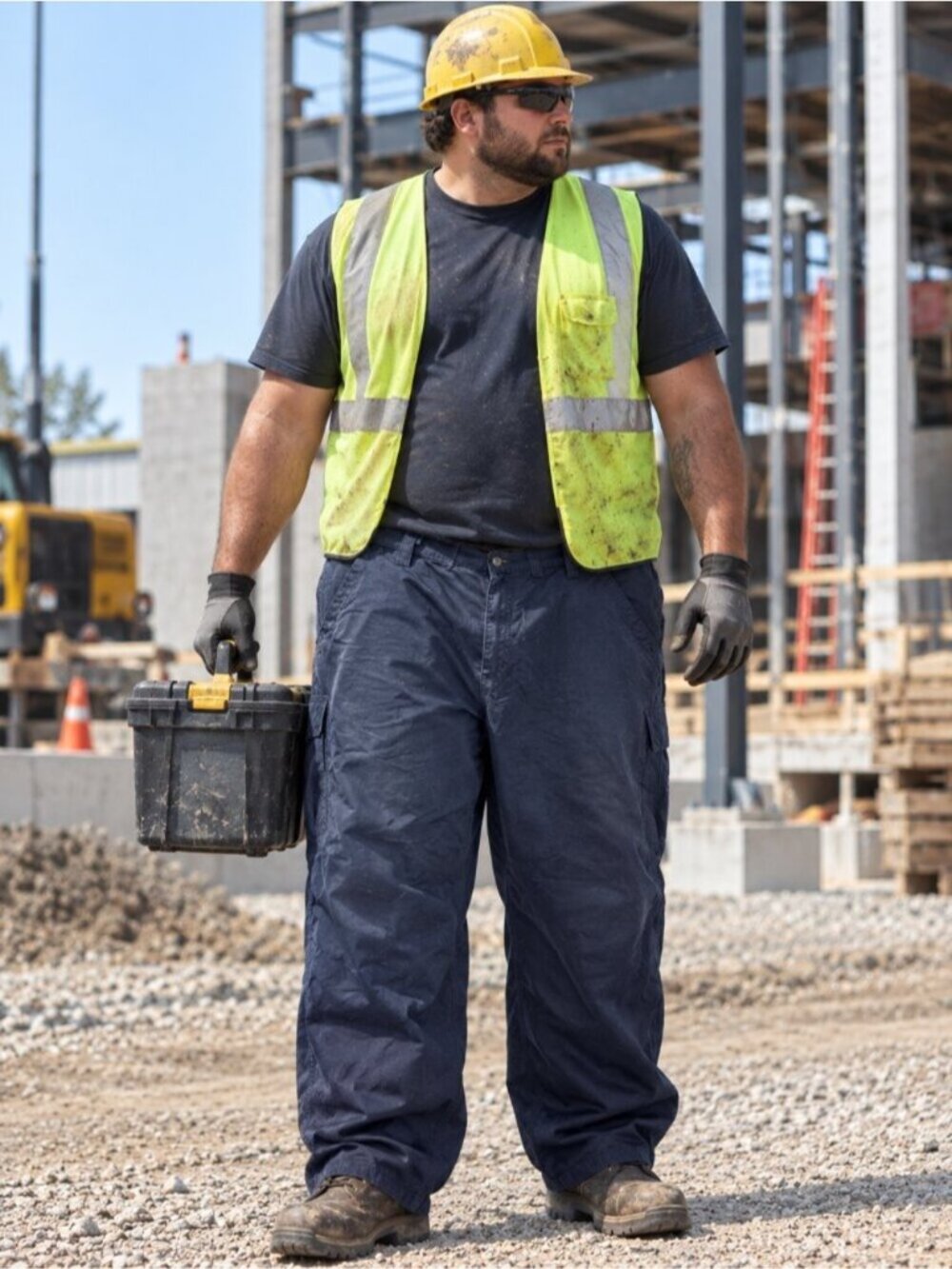 Carhartt Men's 46x30 Navy Blue Carpenter Work Pants Zip Fly